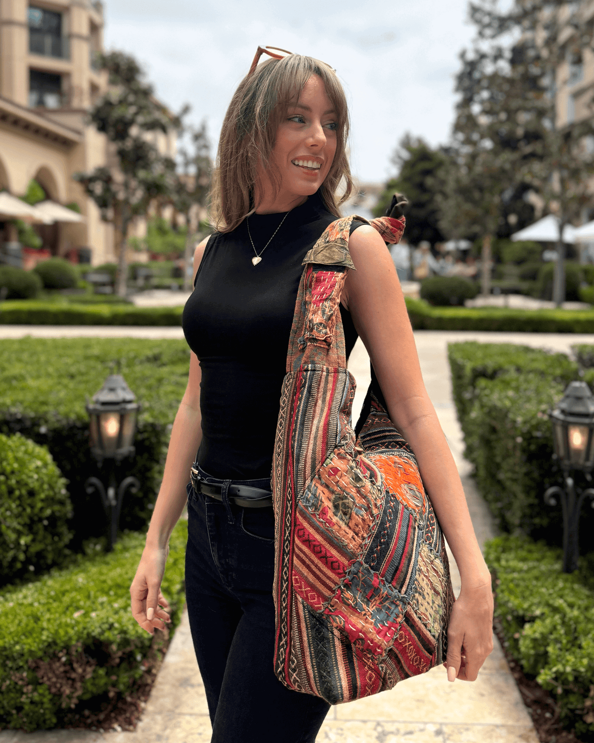 Kathmandu Collection Quilted Patchwork Hobo Bag