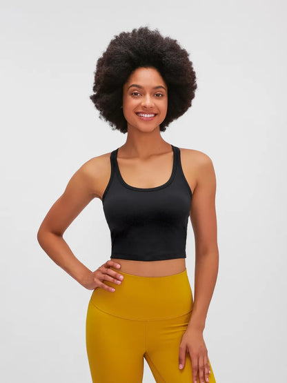 Millennia Scoop Neck Active Tank with Detachable Chest Pads