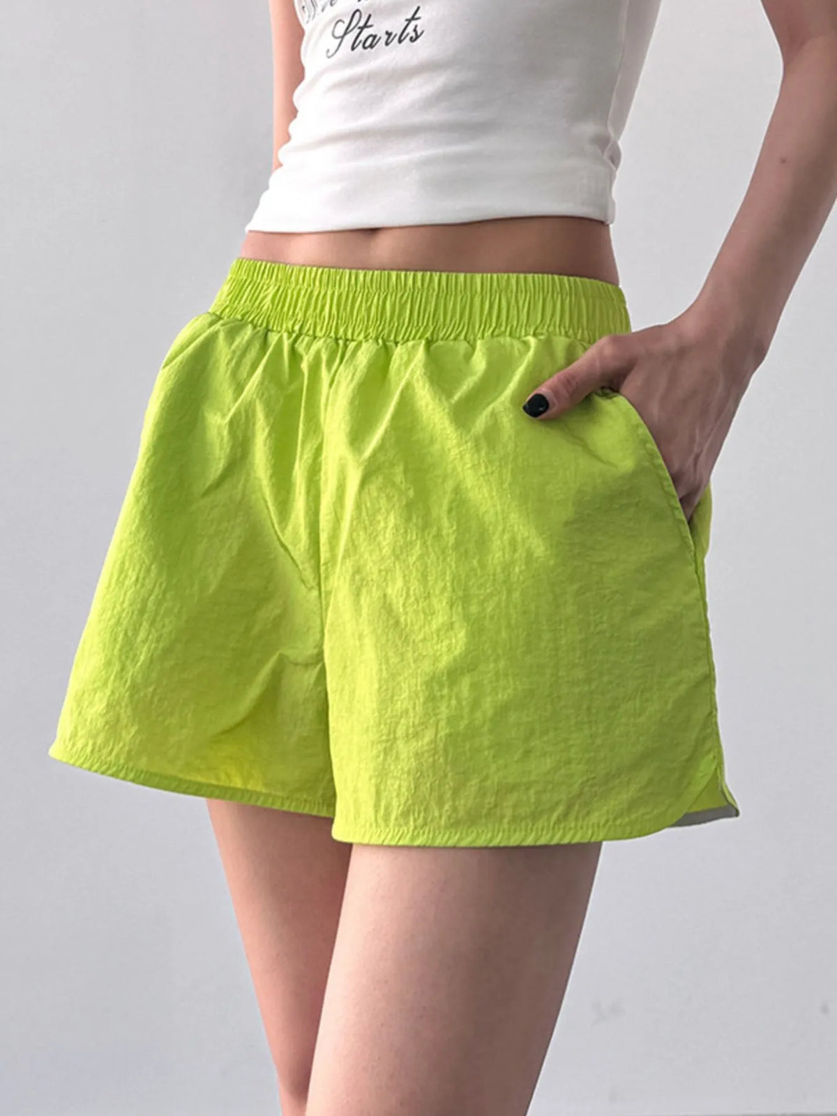 Elastic Waist Active Shorts