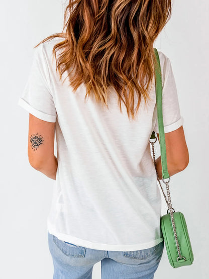 FOREVER CHASING SUNSETS Round Neck T Shirt