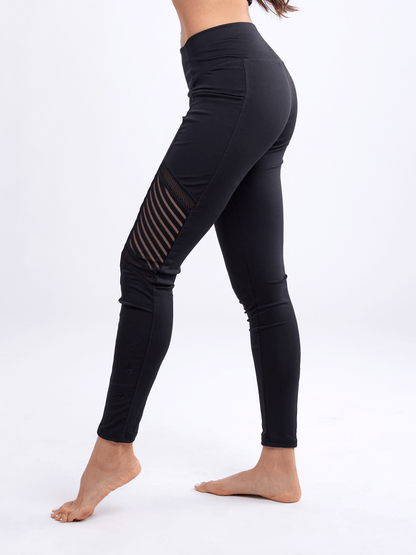 JupiterGear High-Waisted Pilates Leggings with Side Pockets & Mesh Panels