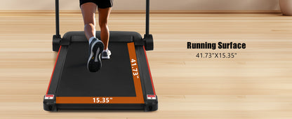 Quiet Folding Treadmill with Heart Rate Sensor