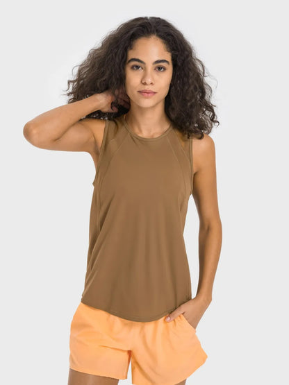 Millennia Cutout Back Round Neck Active Tank