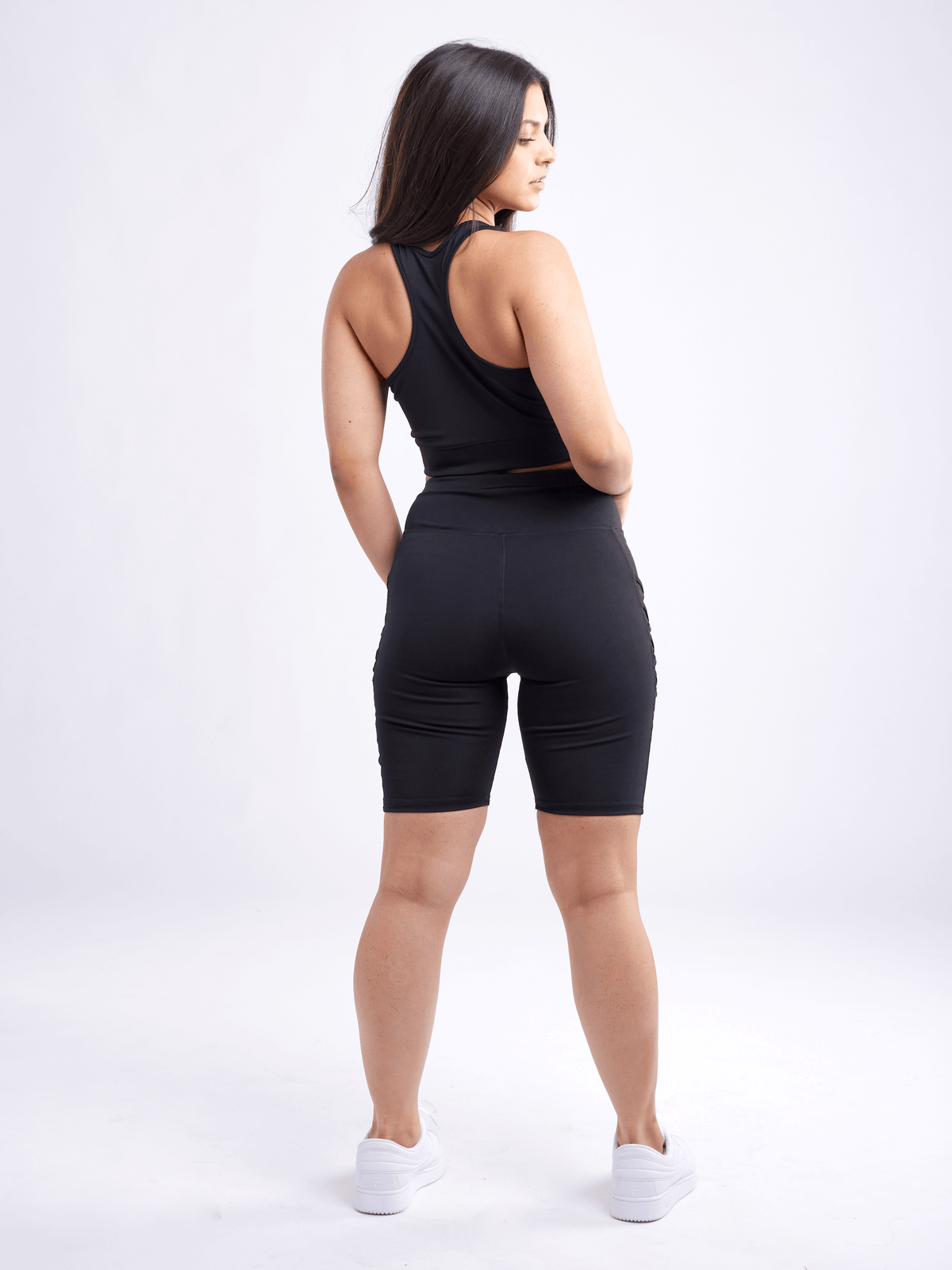 JupiterGear High-Waisted Workout Shorts with Pockets & Criss Cross Design
