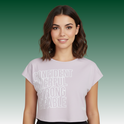 LA Gear Women’s Cropped Logo Tee | Lavender-Pink