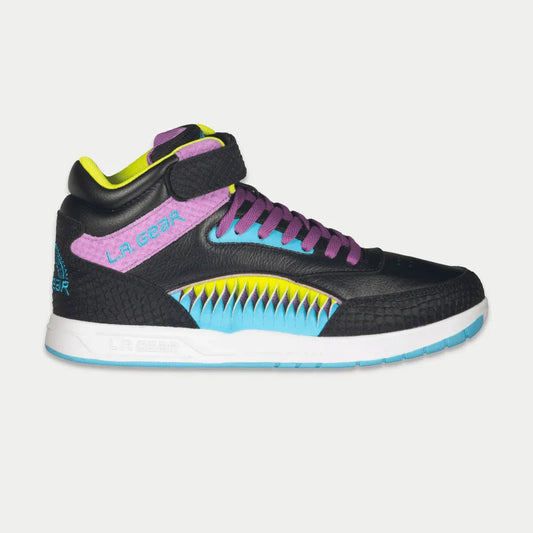 LA Gear Women's Flame Hightop | Black x Purple x Turquoise