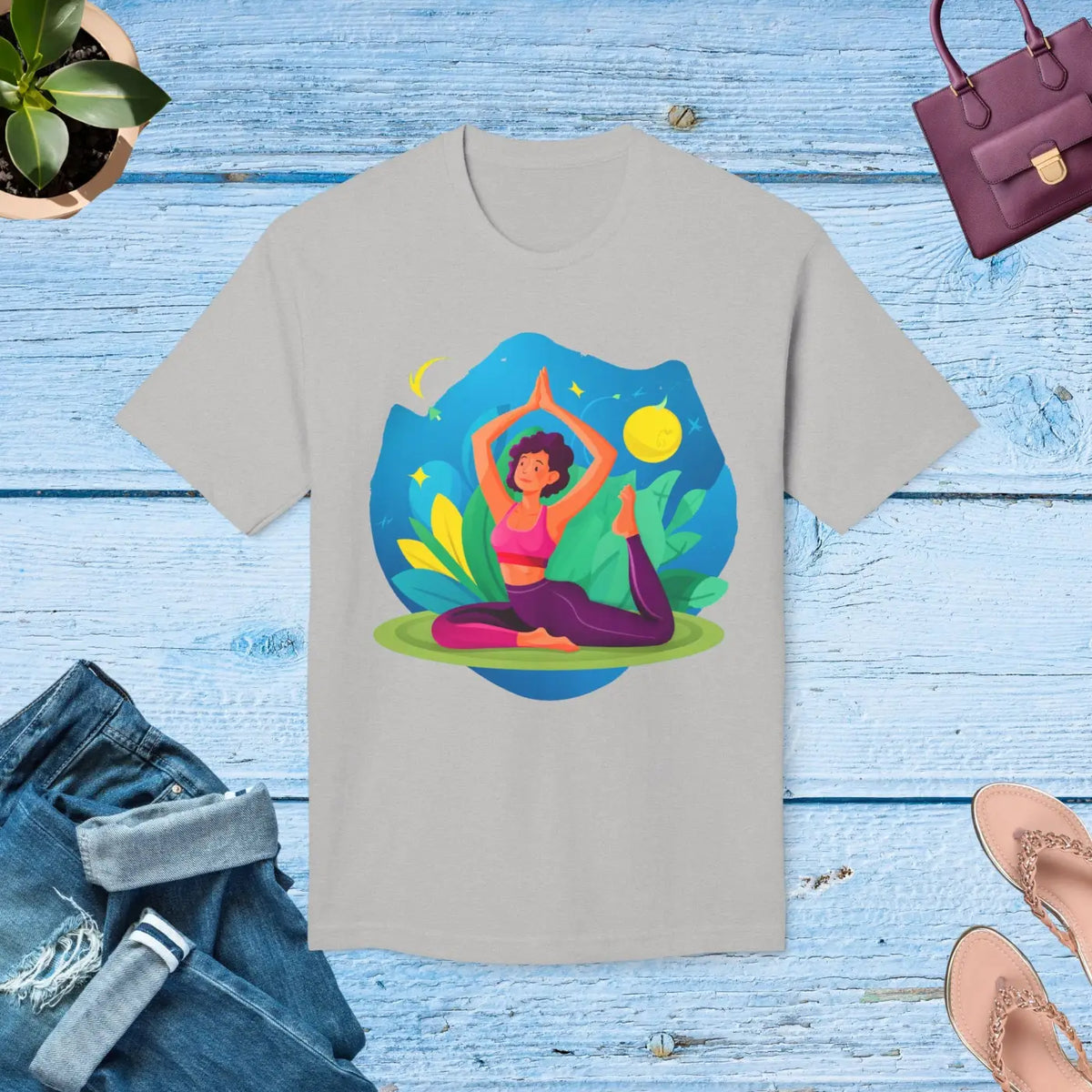 DipaliZ Women Yoga Tee Premium Cotton T-shirt Organic