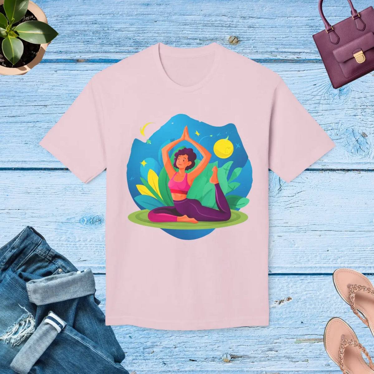 DipaliZ Women Yoga Tee Premium Cotton T-shirt Organic
