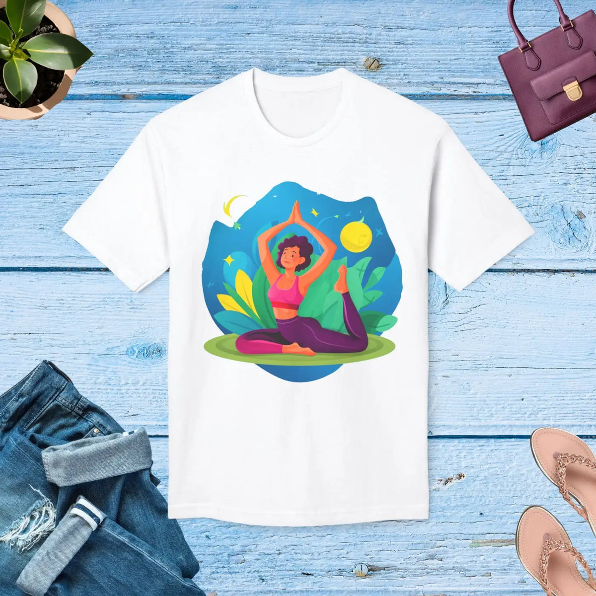 DipaliZ Women Yoga Tee Premium Cotton T-shirt Organic